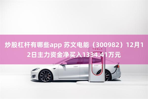 炒股杠杆有哪些app 苏文电能（300982）12月12日主力资金净买入1334.41万元