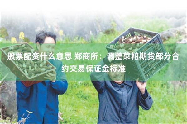 股票配资什么意思 郑商所：调整菜粕期货部分合约交易保证金标准
