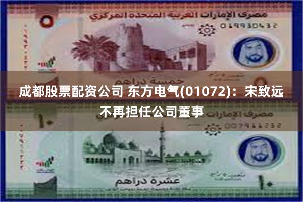 成都股票配资公司 东方电气(01072)：宋致远不再担任公司董事