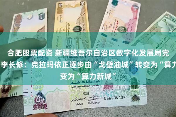 合肥股票配资 新疆维吾尔自治区数字化发展局党组书记李长修：克拉玛依正逐步由“戈壁油城”转变为“算力新城”